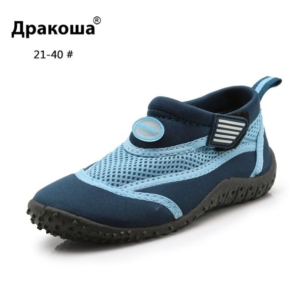 

apakowa kids boys girls breathable water shoes swimming casual shoes mesh quick-drying beach party shoes for kids footwear lj201202, Black;red