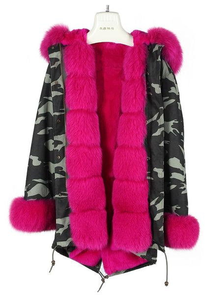 

cotton parka real fur coat winter jacket women natural fur collar hood liner thick warm outerwear detachable, Black