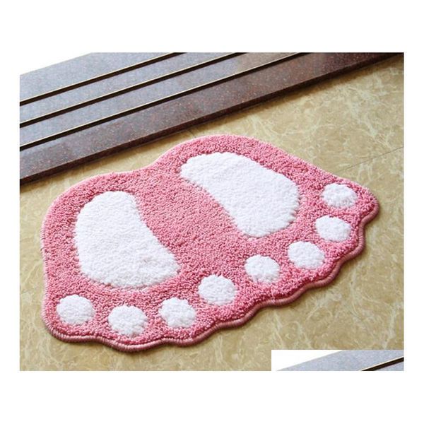 

2018 ale footprints shaped bathroom carpet,soft floor mat,super water absorption bath rug,tapis salle de bai qylwhb tore2010