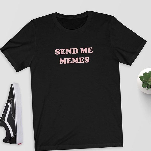 

отправить me memes футболка женщины смешные tee графическая рубашка tumble t create crewneck мода 3xl плюс размер футболки, White