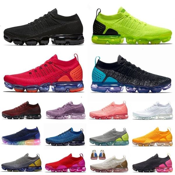 

new mens trainers vapours cushions flynit 2 moc laceless knit 1.0 triple black dusty cactus white punch women running shoes, White;red