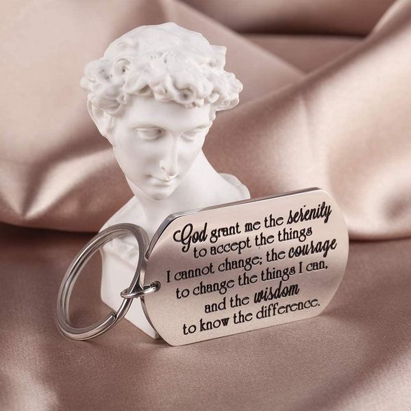 

christian key chain serenity prayer gift sobriety recovery gifts for woman men teen boy girls religious gift keyring for him her sqcrsr