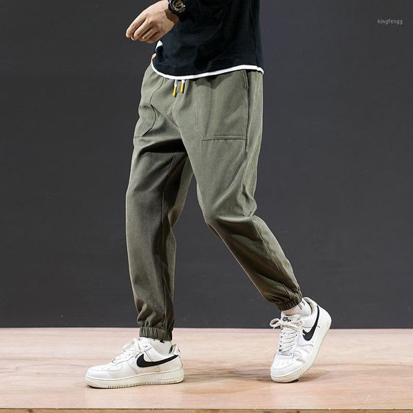 

2020 new hip hop streetwear joggers pants men casual cargo pant trousers high street elastic waist harem pant man1, Black