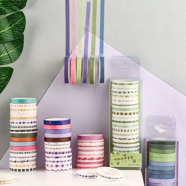 

5Pieces/Lot 20Pcs Multi-color Washi Tape Adhesives Aesthetic Scrapbooking Decorative Adhesive Tapes Paper Japanese Stationery Sticker T 2016