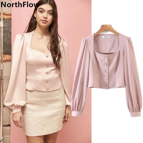 

northflow 2021 blusas blouse mujer de moda pink square collar kimono cascading blouses plus size womens, White