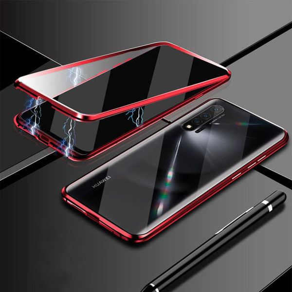

double sided tempered glass metal magnetic case for huawei p40 p30 p20 pro lite nova 7i 7 6 se mate 30 20 h wmtvwf