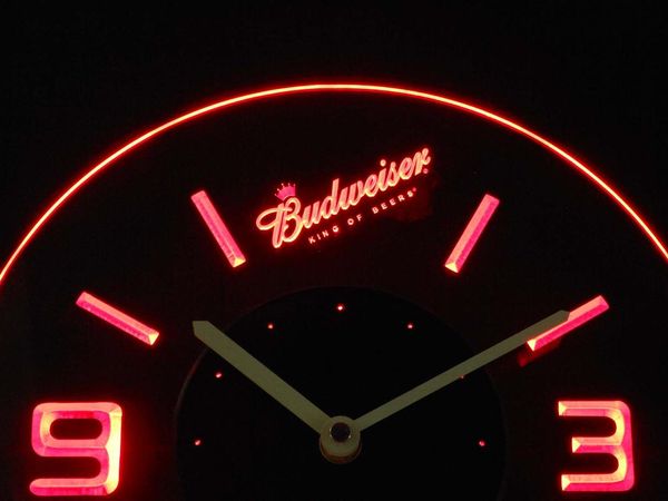 

wall clocks cnc0467 budweiser king of beer illuminated 3d neon light led clock