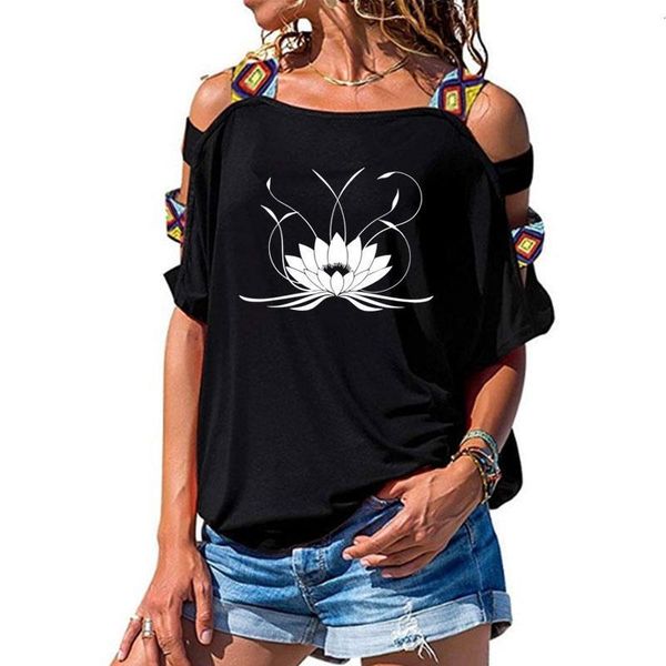 

новые 3d mandala lotus женская футболка хлопок вскользь смешная футболка девушка с коротким рукавом сексуальная полая, White