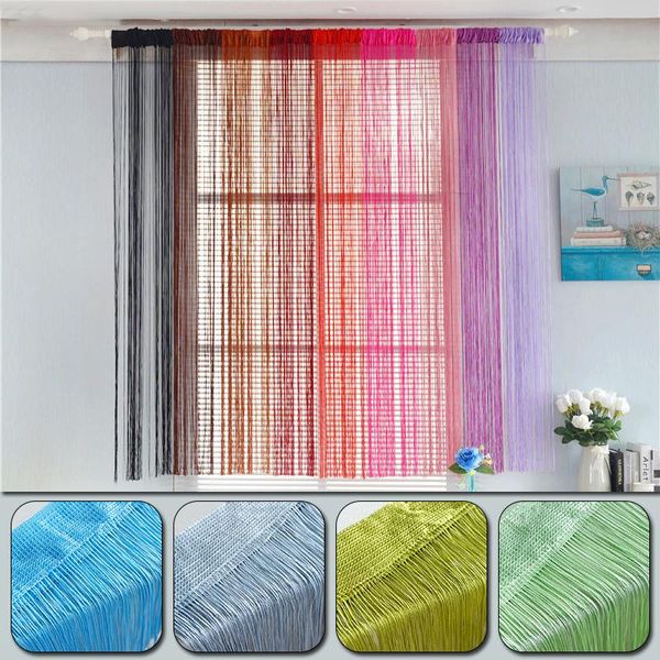 

1mx2m glitter fringe string curtain shiny tassel flash silver line string curtain window room screen door hanging decoration