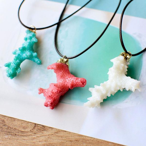 

pendant necklaces vintage natural coral necklace for women fashion jewelry, Silver