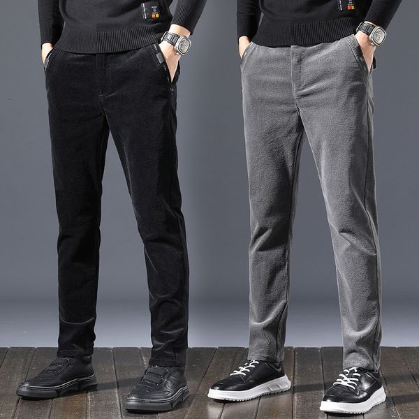 

2021 new autumn newly designer fashion men jeans elastic slim fit cotton corduroy casual trousers korean style hip hop cargo harem pants 16i, Blue