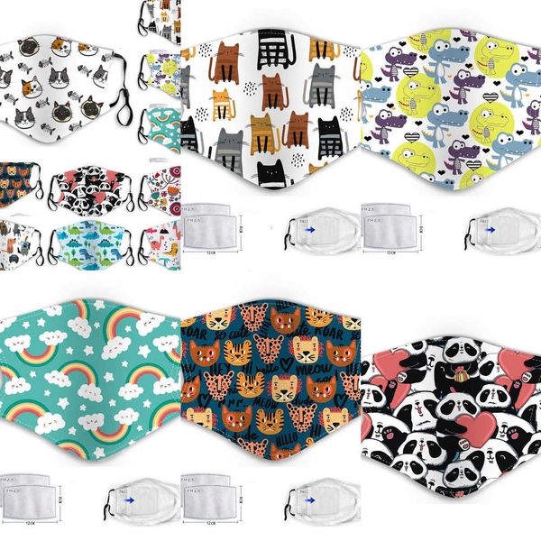 

cartoon 2 face filters pm2.5 with kids masks anti-fog haze dust protection reusable washabwtaz zyid