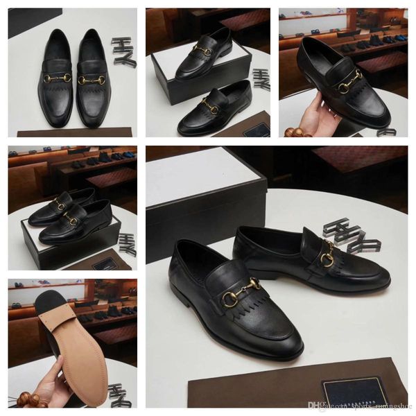 

g1 2019 men dress shoes men formal shoe leather luxury fashion groom wedding shoes men oxford shoes dress plus size 38-48 22, Black