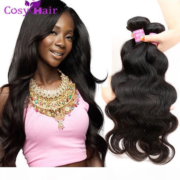 

malaysian body wave weave bundles wholesale human hair wefts body wave 3 4 5pcs body wavy weave double weft human hair extensions, Black