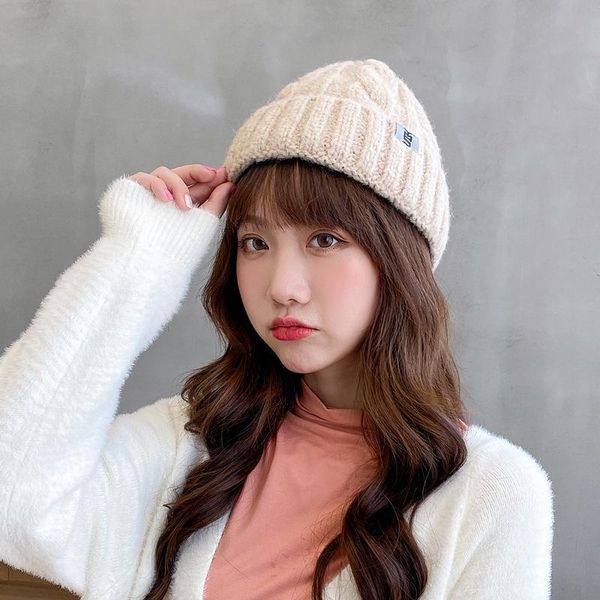 

beanie/skull caps woolen hat autumn and winter thickened warm women's knitted cold rogue korean version of skin landlord, Blue;gray