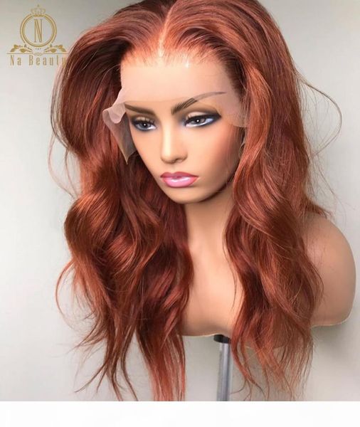 

ginger orange wig human hair wig colored 360 lace frontal wig body wave full lace human hair wigs for black women remy, Black;brown