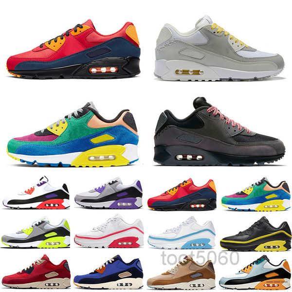 

mens sneakers shoes classic 90 casual shoes black red white sports trainer cushion surface breathable sports shoes size 40-45 kmb8