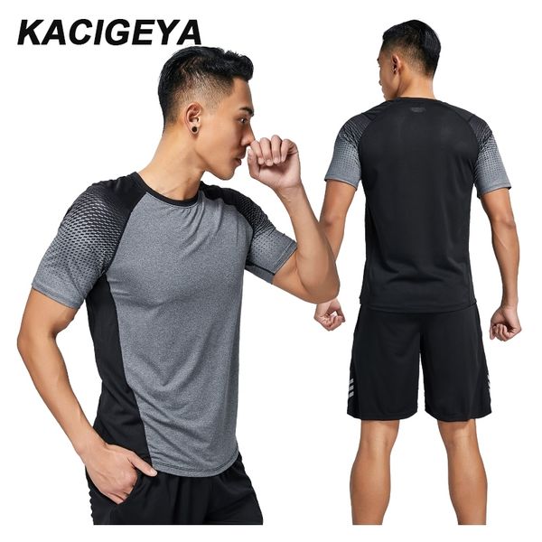 

slim clothes men tshirt running sports basketball fitness breathable quick-drying men gym shirts compression short sleeve t200518, White;black