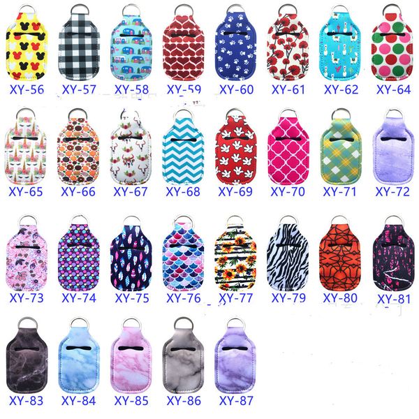 

factoryv77gneoprene leather sanitizer customize keychain bags 30ml 10.3*6cm key rings hand soap bottle holderhjuv, Silver