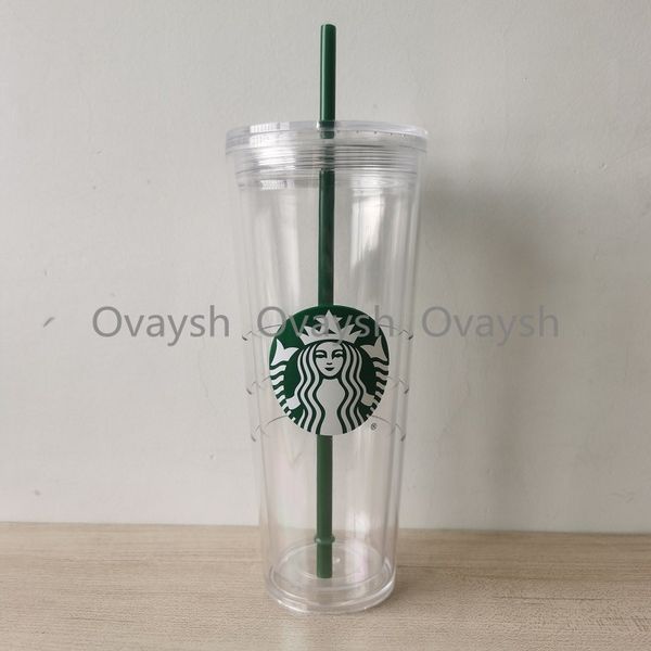 

16oz/24oz starbucks grande insulated travel tumbler double wall acrylic double-wall insulated plastic straw cup 32pcs