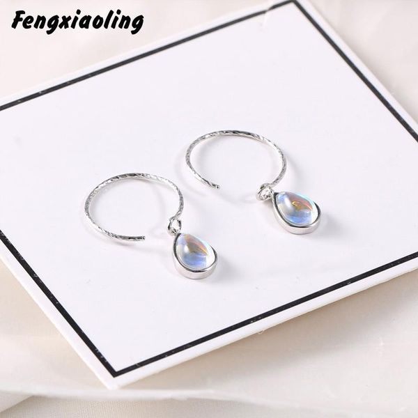 

fengxiaoling new arilives moonstone серьги для женщин стерлинговые серебро 925 серьги стерлингов, Silver