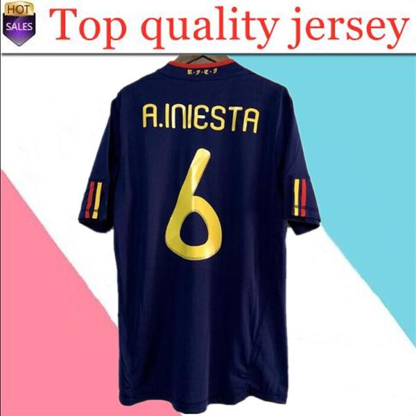 

retro 2010 spain retro jersey raul hierro luis ensrique xavi alonso caminero iniesta puyol pique david villa torres 1996, Black