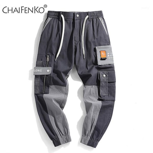

chaifenko 2020 new jogger leisure sports trousers men hip hop streetwear beam foot men pants fashion pocket cargo pants1, Black
