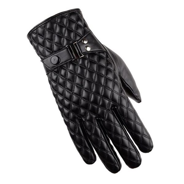 

winter pu touch screen glovesmen and women warm riding outdoor sports and leisure thick cotton gloves wmtpfv, Black