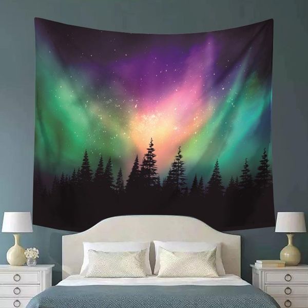 

hanging tapestry wall decoration tapestries beautiful scenery polyester fiber cloth tree night scene printed tapestry tapiz wmtmhk