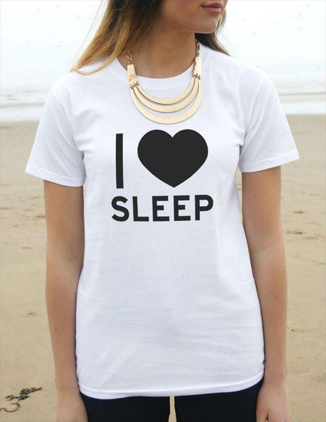 

i love sleep print women tshirt cotton casual funny shirt for lady white black tee harajuku hipster street zt203 125