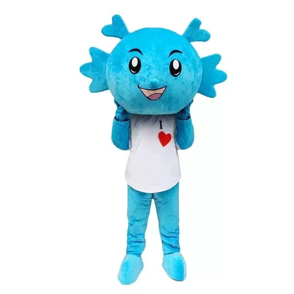 Performance Blue Dragon Mascot Trajes Halloween Fantasia Vestido Dos Desenhos Animados Personagem Carnaval Carnaval Xmas Pássaro Publicidade Anunciando Festa de Aniversário Roupa