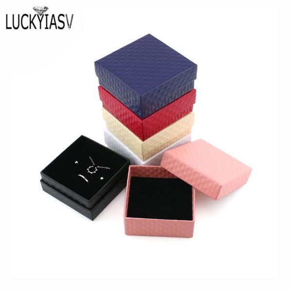 

1 pc stone veins jewelry box pendant storage organizer box ring case gift diamond textured package for pendant necklace, Pink;blue