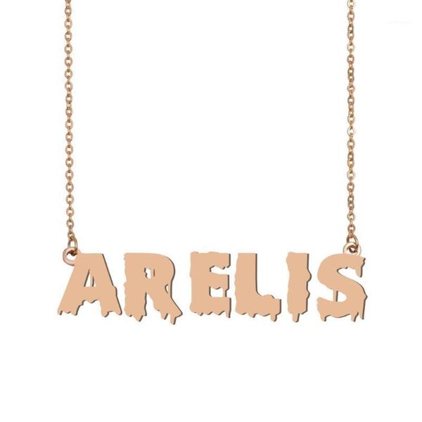 

pendant necklaces arelis name necklace , cool bloody art for halloween and santa's day jewelry gift kids boys girls1, Silver