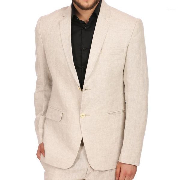 

linen casual blazer for men fashion clothes 2020 single one piece slim fit wedding tuxedo jacket with notched lapel man coat1, White;black