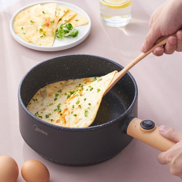 

electric skillets 220v 1.2l mini multi cooker non-stick rice portable frying pan fast heating pot for school office travel