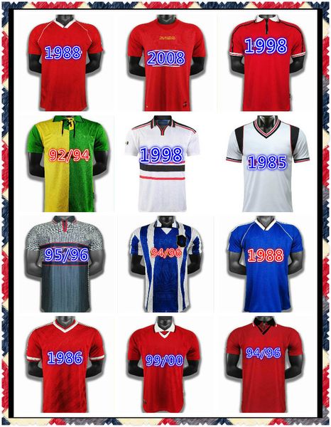 

manchester 1992 1993 man retro version classic soccer jerseys 92 93 football shirts cantona giggs beckham solskjaer cole scholes, Black;yellow
