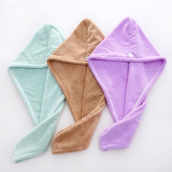 

microfibre after shower hair drying wrap womens girls lady's towel quick dry hair hat cap turban head wrap bathing tools1