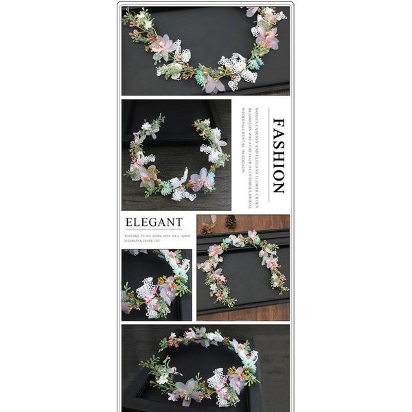 

haimeikang mori style flower headband white lace bow flower crown wedding hair band party festival decor princess flora qylfpm