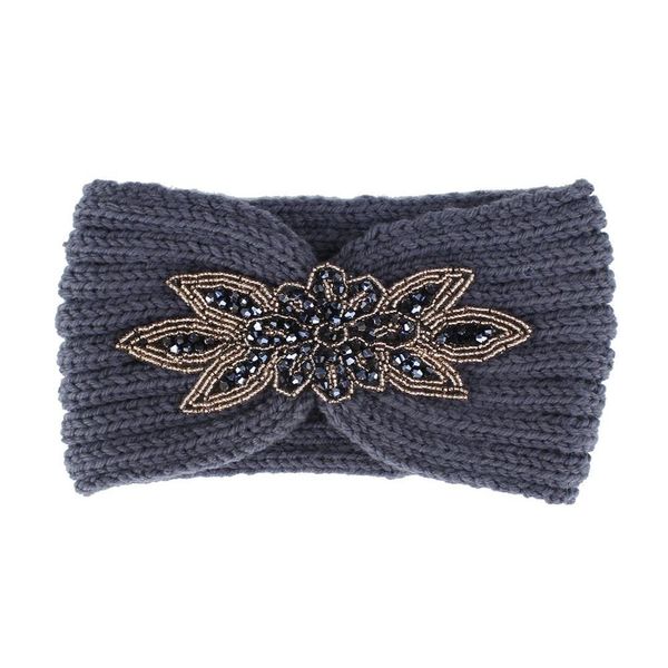 

warm knitted striped leaf drill headband for girls women 2018 winter bohemian elastic wide hair bands hexagonal diamond headwrap q sqccnh