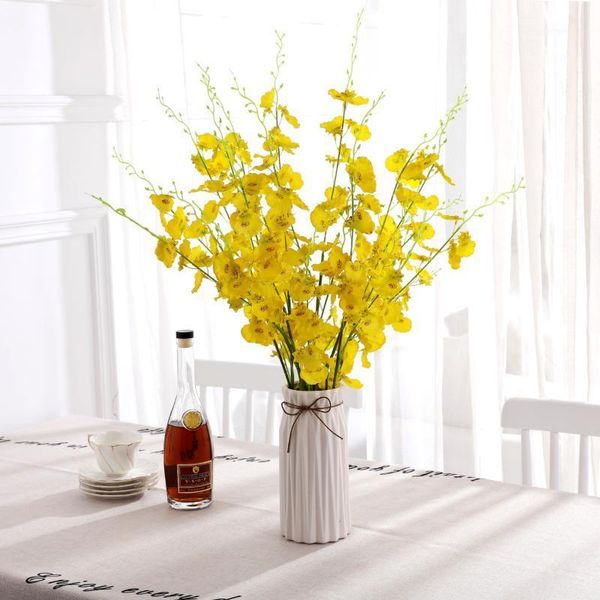

artificial orchid high-end 3 fork dancing orchid silk flower pgraphy props home decorative flowers artificial flower bouquet1