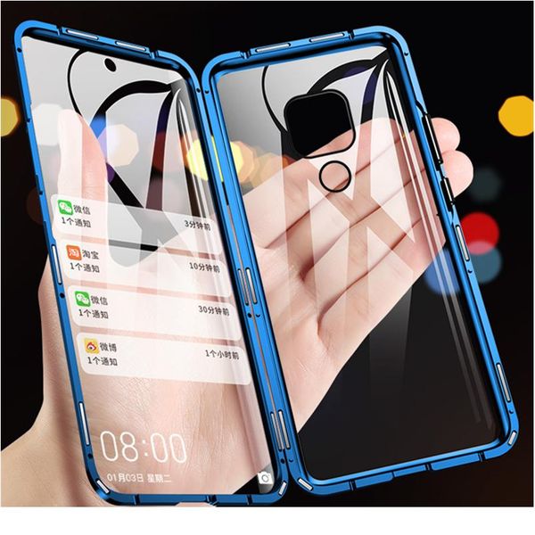 

360 magnetic metal glass case for huawei p40 p30 p20 mate 30 20 honor 20 30 pro 10 lite bbypjo