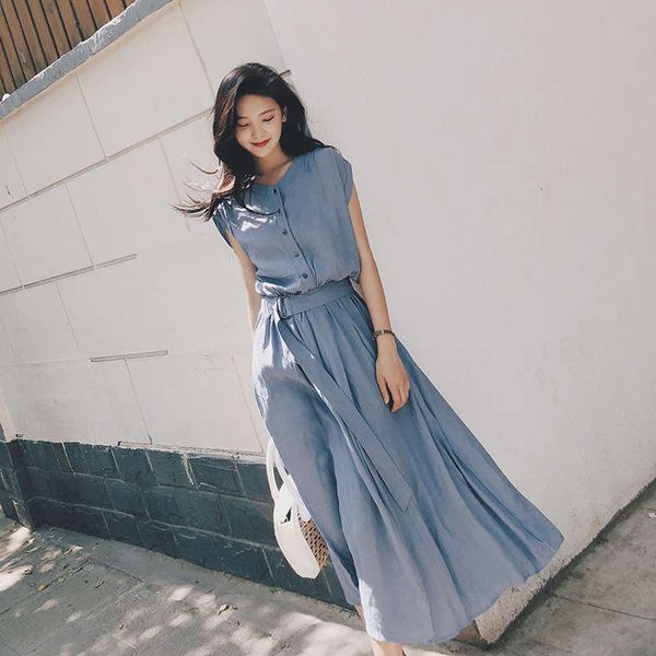 

chiffon women's summer 2020 new popular korean style dress, Black;gray