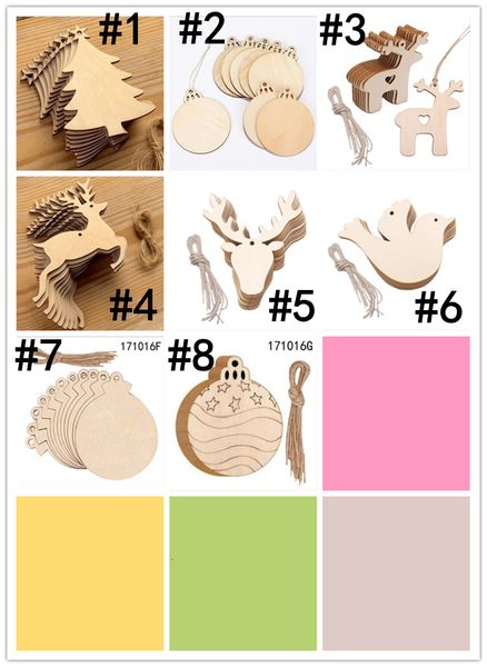 

deer tree snowman ornaments wood chip socks hanging pendant christmas decoration xmas gift crafts wq34