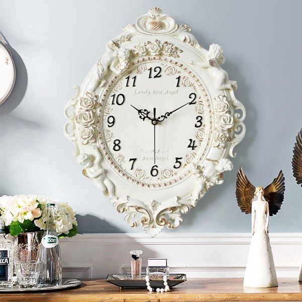 

wall clocks large clock vintage watch home decor accessories europe 3d angel statue style digital wedding decoration