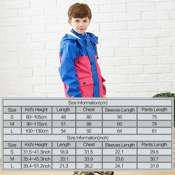 

3 10 лет высококачественные унисекс водонепроницаемые дети мальчики девочки комбинезон плащ с капюшоном дождевое пальто с капюшоном детский