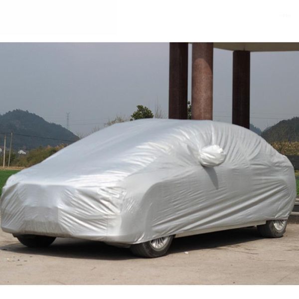

universal full car covers snow ice dust sun uv shade cover foldable light silver size s/m/l/xl auto car outdoor protector cover1