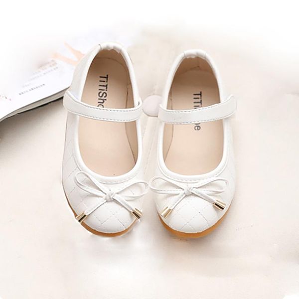 

flat shoes kids baby flats leather for little girls children fashion bow black white red princess wedding, Black;grey