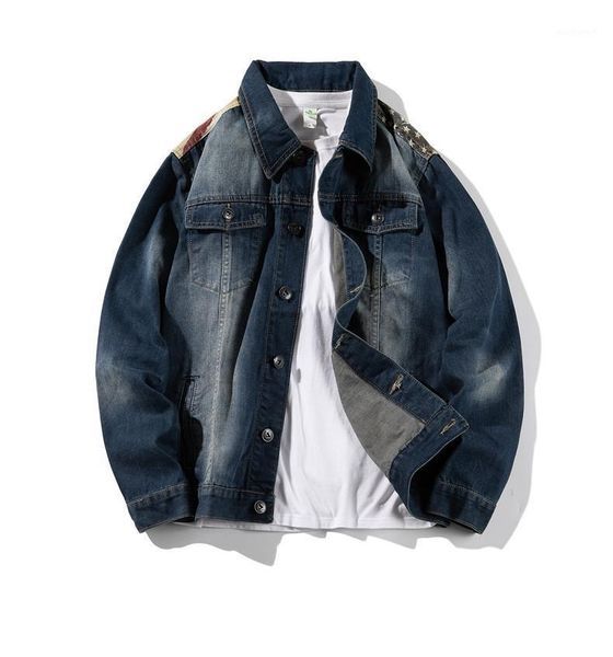 

men's jean jacket autumn fashion overcoats 2020 casual long sleeve turn-down collar cotton loose blue denim coats men chaquetas1, Black;brown