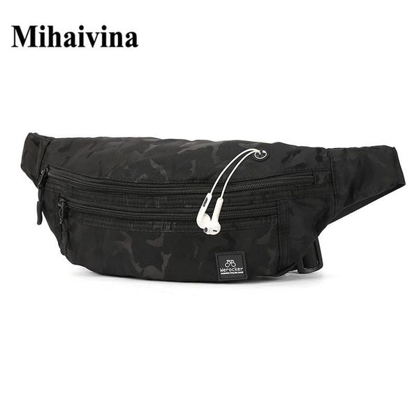 

mihaivina men waist pack bag trendy camouflage fanny pack functional money phone waist bag bum sport