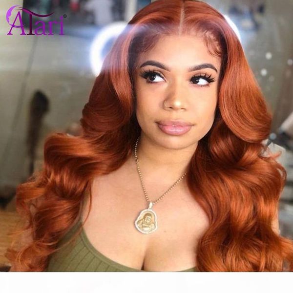 

orange blonde lace front wig human hair transparent lace body wave fronta wig 180% peruvian virgin wigs pre plucked, Black;brown